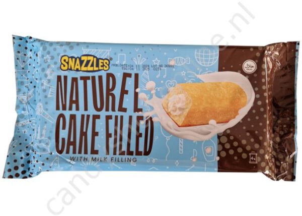 Snazzles Naturel Cake filled with Milk filling 4pcs